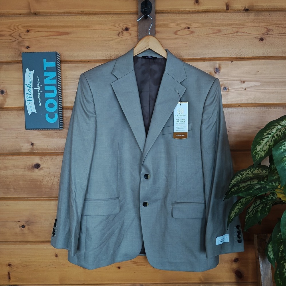 J. M. Haggar® Premium Stretch Classic-Fit Suit Jacket Blazer NWT Size 42 Short